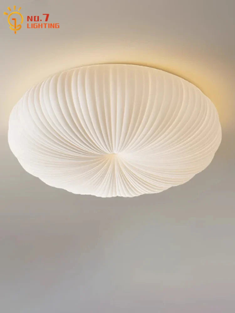 Afralia™ Pumpkin Cream Ceiling Light LED Modern Living Room Bedroom Restaurant Art