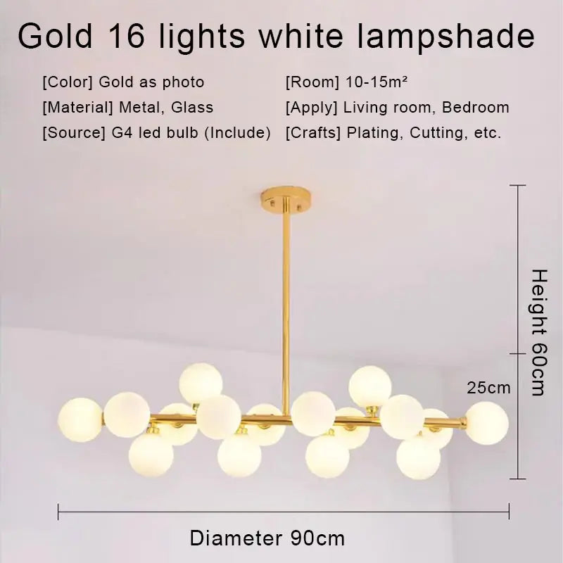 Afralia™ Gold LED Chandelier, Modern Pendant Light for Living Room, Kitchen, Bedroom, Dining Room