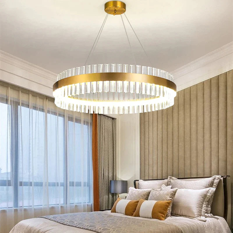 Afralia™ Gold Crystal Chandelier: Modern LED Luxury Lighting for Dining Living Bedroom