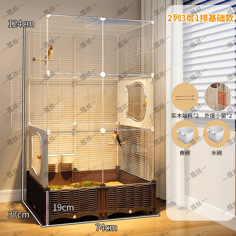 Afralia™ Luxury Tiger Skin Villa with Peony Cage