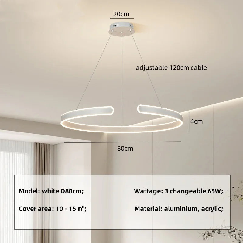 Afralia™ Circle Minimalist LED Pendant Light - Modern Indoor Hanging Lamp
