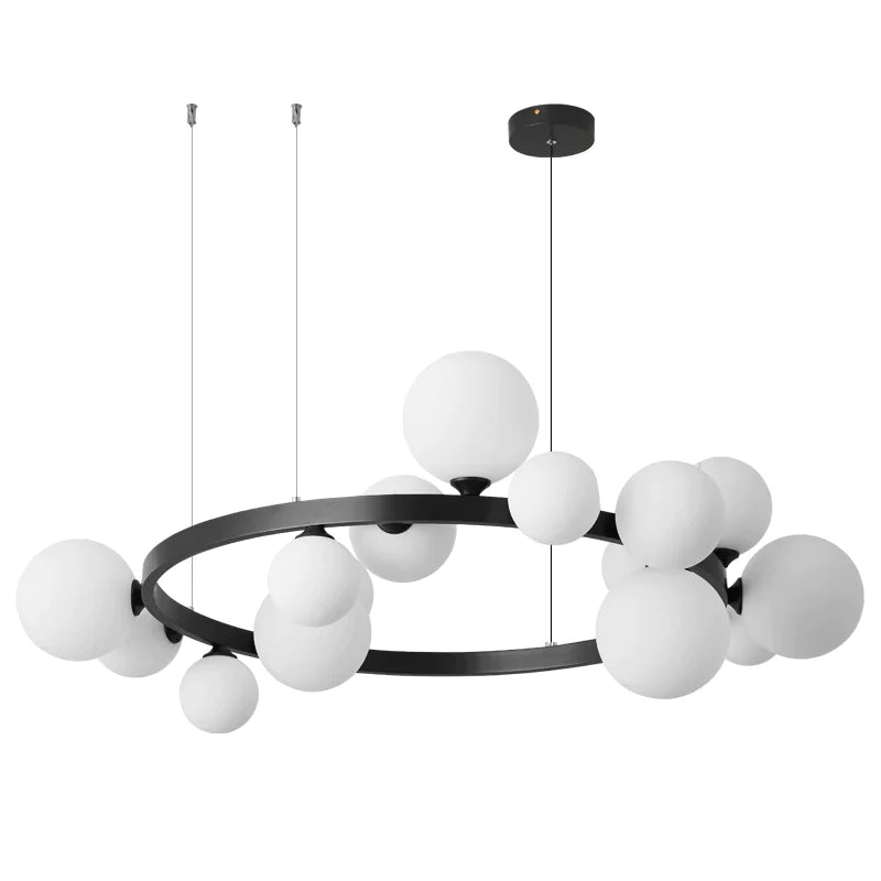 Afralia™ Circle Chandelier: Magic Bean Nordic Bedroom Bar Dining Room LED Lighting