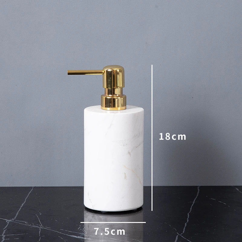 Afralia™ White Volakas Marble Bathroom Accessories Set