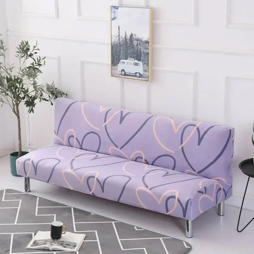 Afralia™ Armless Futon Sofa Cover Slipcover Elastic No Armrest