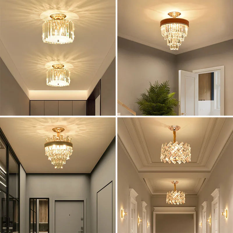 Afralia™ Crystal LED Ceiling Chandelier for Home Decor