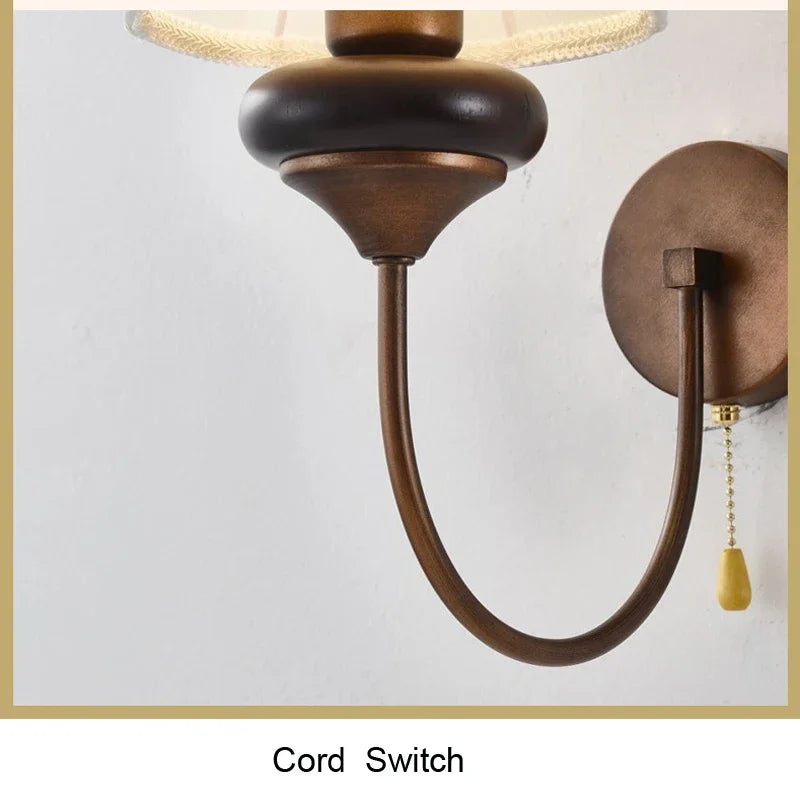 Afralia™ Nordic Antique Bedside Wall Light With Switch for Living Room, Bedroom, Study