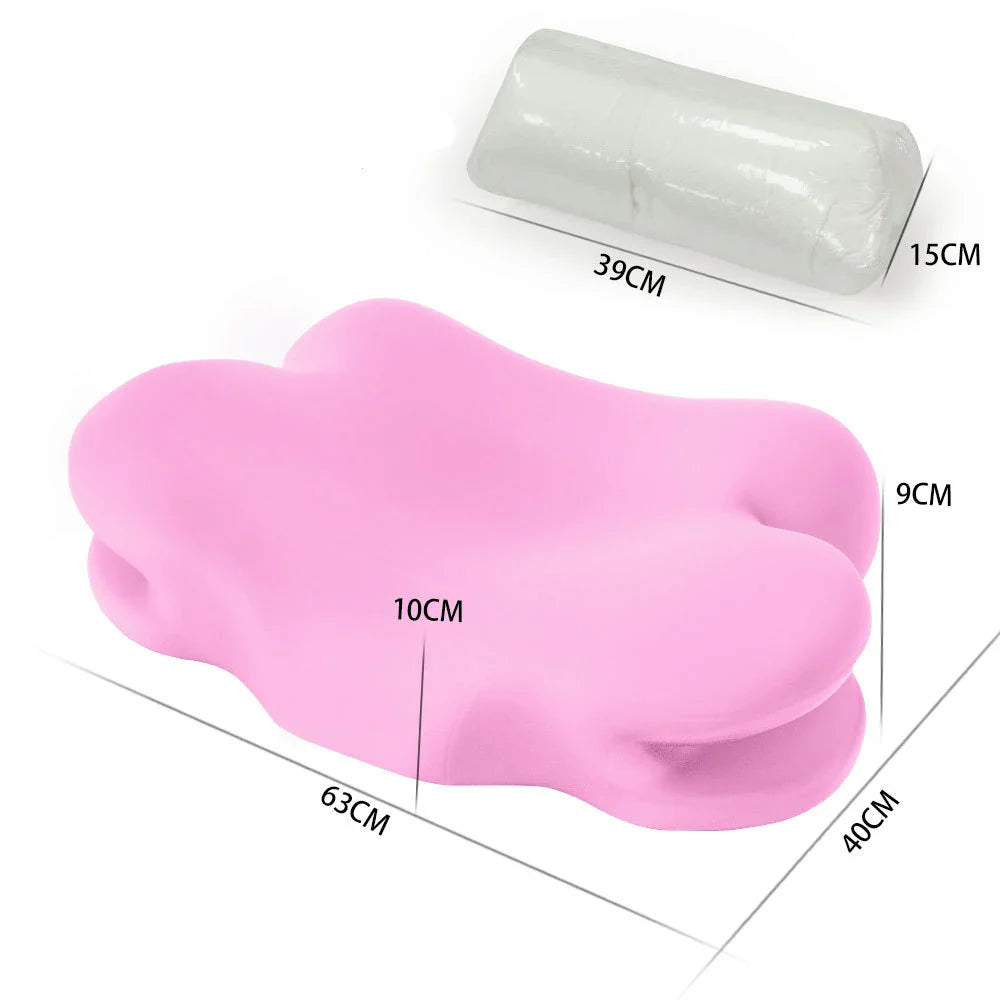 Afralia™ Memory Cotton Ice Silk Cervical Pillow for Home Sleep Aid and Body Support