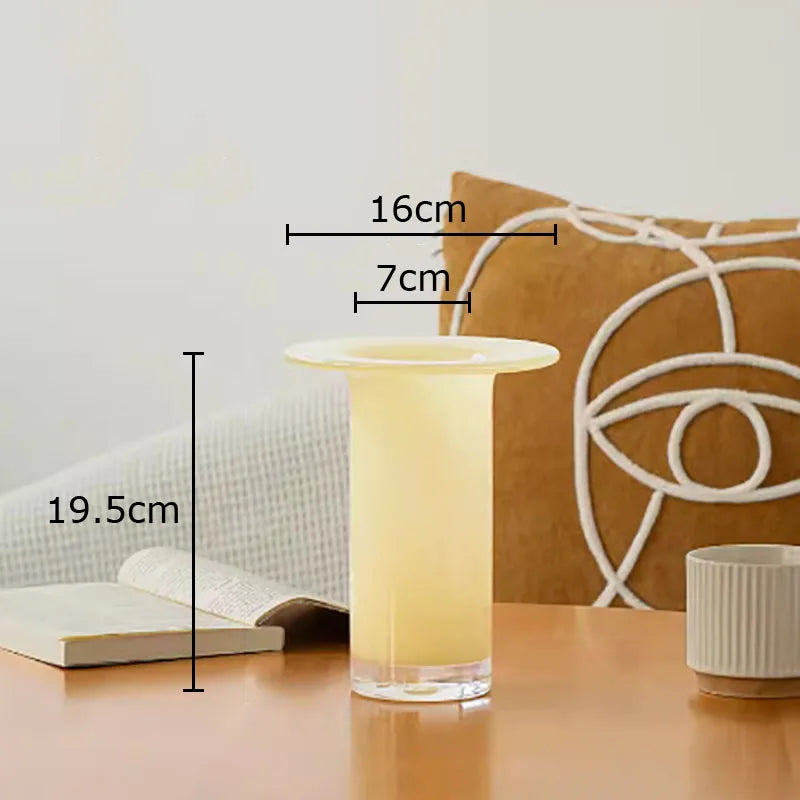 Afralia™ Jade Trumpet Glass Vase Hydroponics Flower Pot Desk Decoration