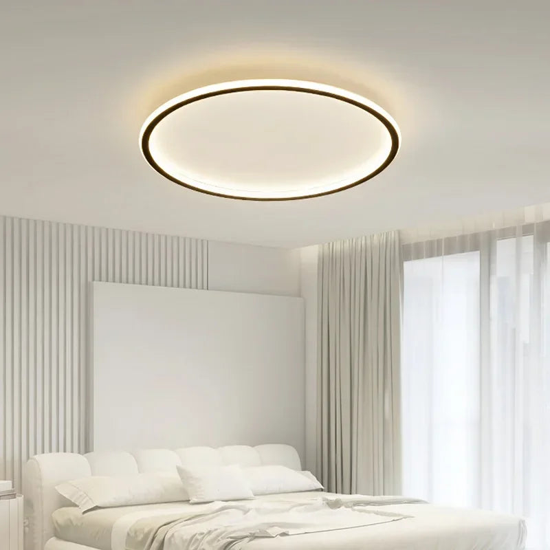 Afralia™ Modern Round LED Ceiling Lights Iron Mounted Dimmable Indoor Lighting