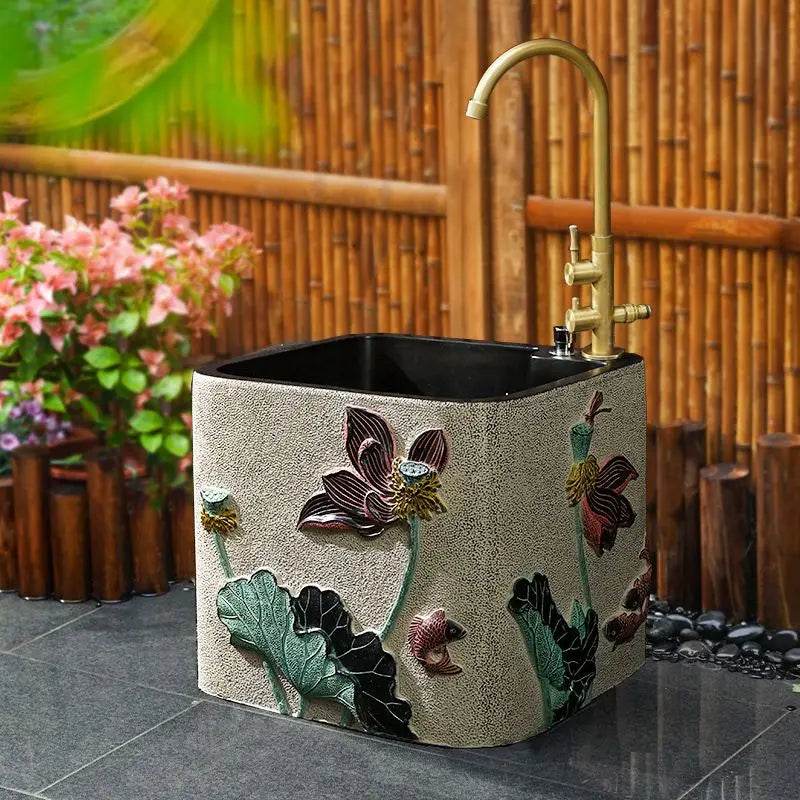 Afralia™ Outdoor Hand Washing Pool for Courtyard, Balcony, and Household Cleaning