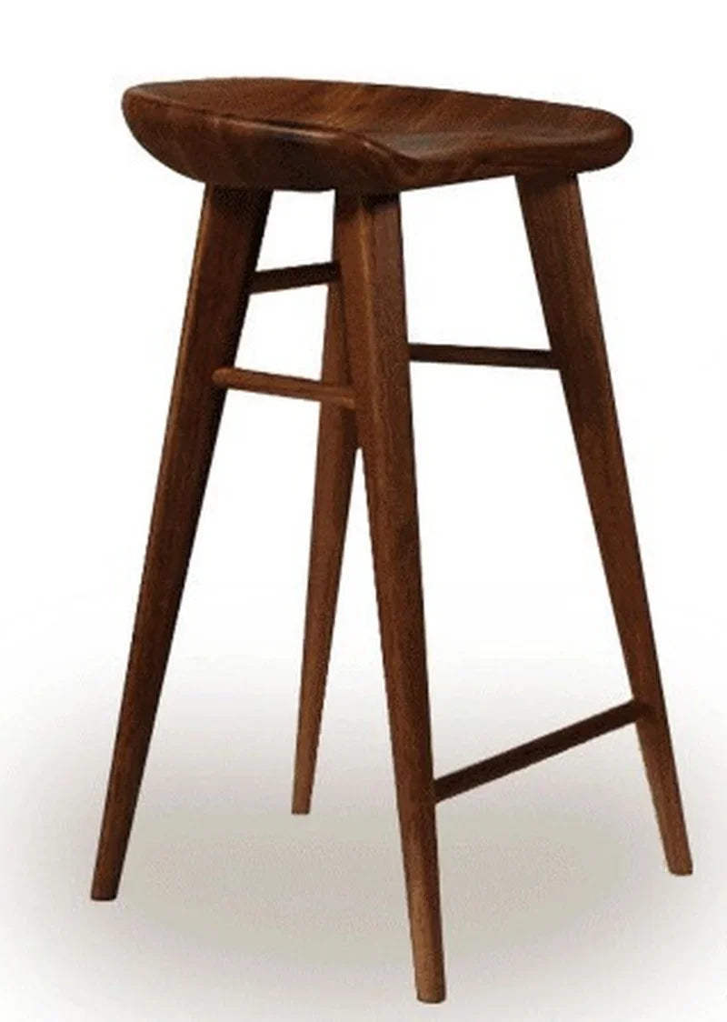 Afralia™ Solid Wood Hyperboloid Stool: Simple Design for Makeup, Shoe Changing - Ash Wood