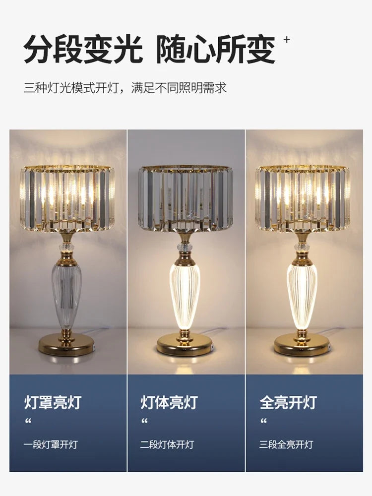Afralia™ Crystal Desk Lamp: Modern High-End Decorative Bedside Light