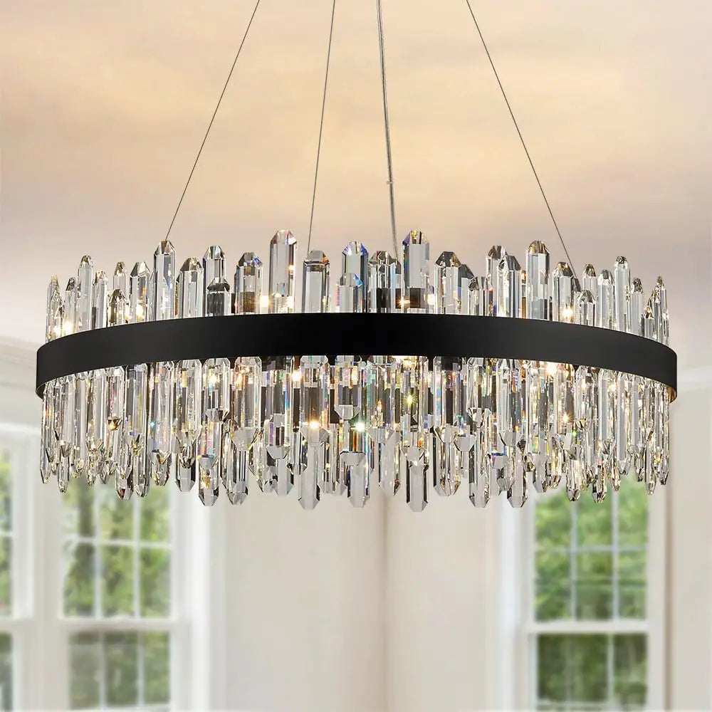 Afralia™ Gold Crystal Chandelier: Dimmable Modern Ceiling Light for Dining Living Room Kitchen Island