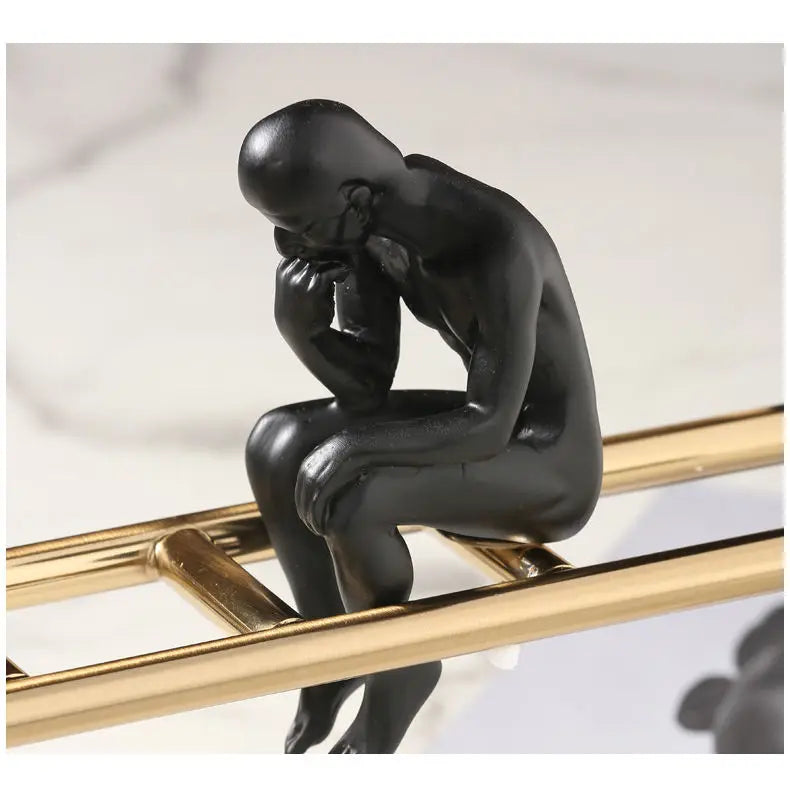 Afralia™ Thinker Sculpture Modern Abstract Figures Desk Decoration Home Decor Ornaments