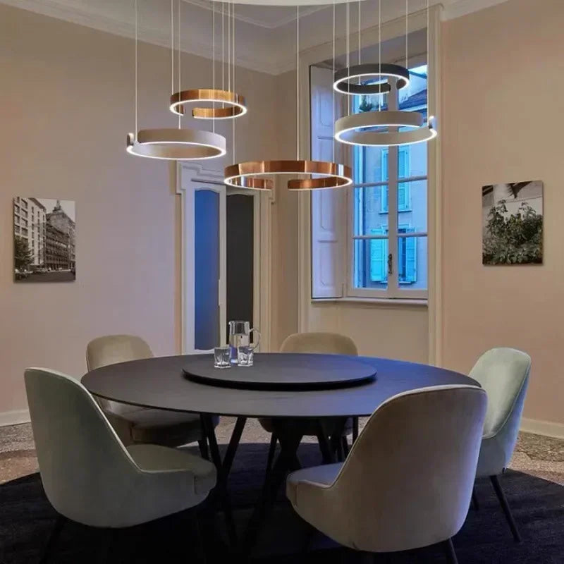 Afralia™ Round LED Pendant Lights for Home Indoor Lighting