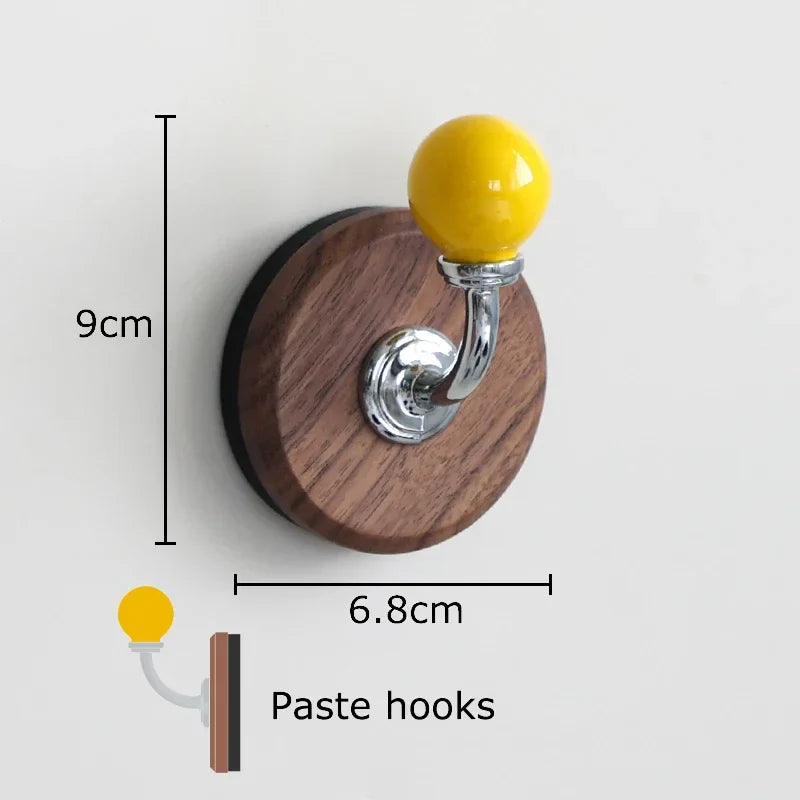 Afralia™ Walnut Wood Bending Hook Wall Storage Holder