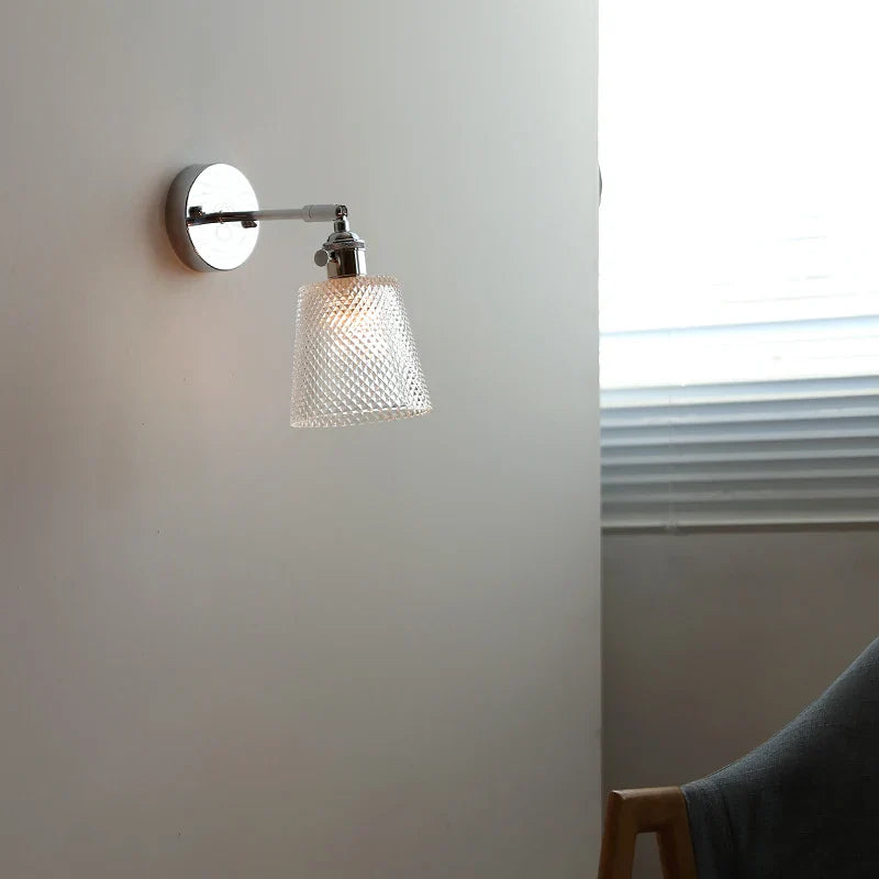 Afralia™ Clear Glass LED Wall Sconce Pull Chain Modern Light Fixtures