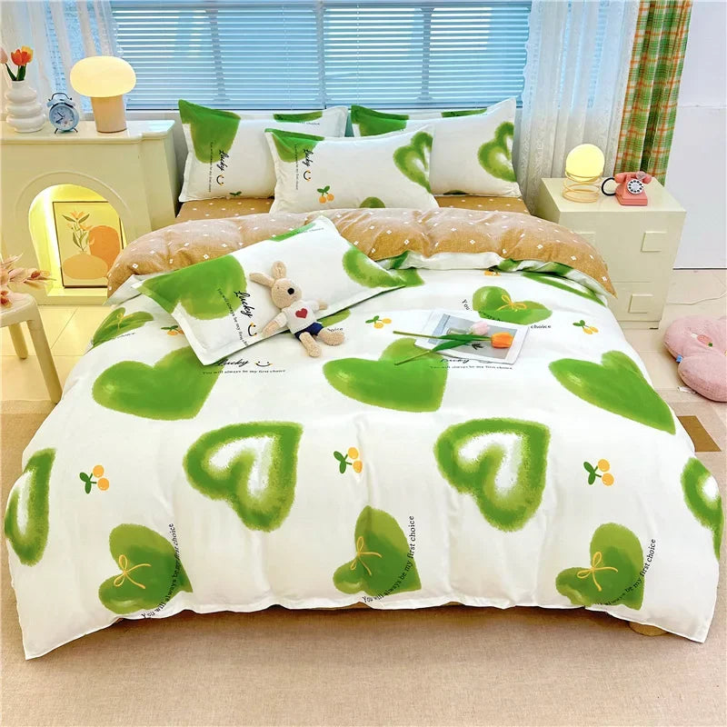 Afralia™ Plant Printed Brushed Single Duvet Cover for Cozy Winter Nights