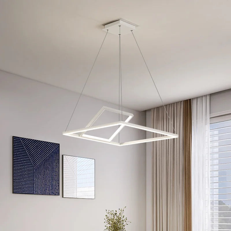 Afralia™ Modern Minimalist LED Ceiling Chandelier Dimmable Bedroom Living Room Lighting