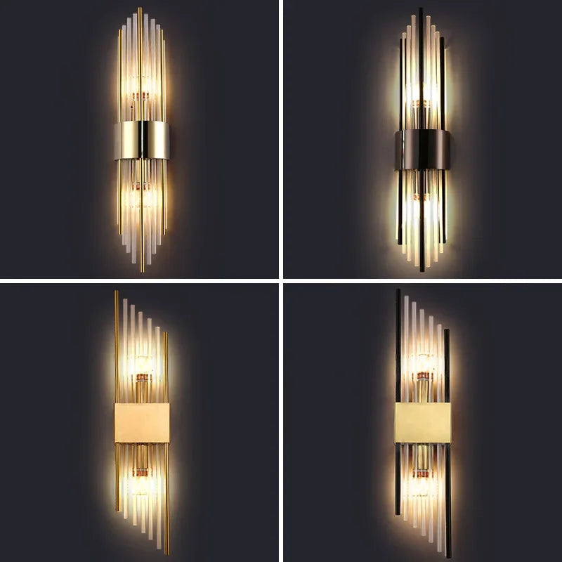 Afralia™ LED Crystal Wall Sconces Gold Luxury Wall Lamp for Living Room & Bedroom