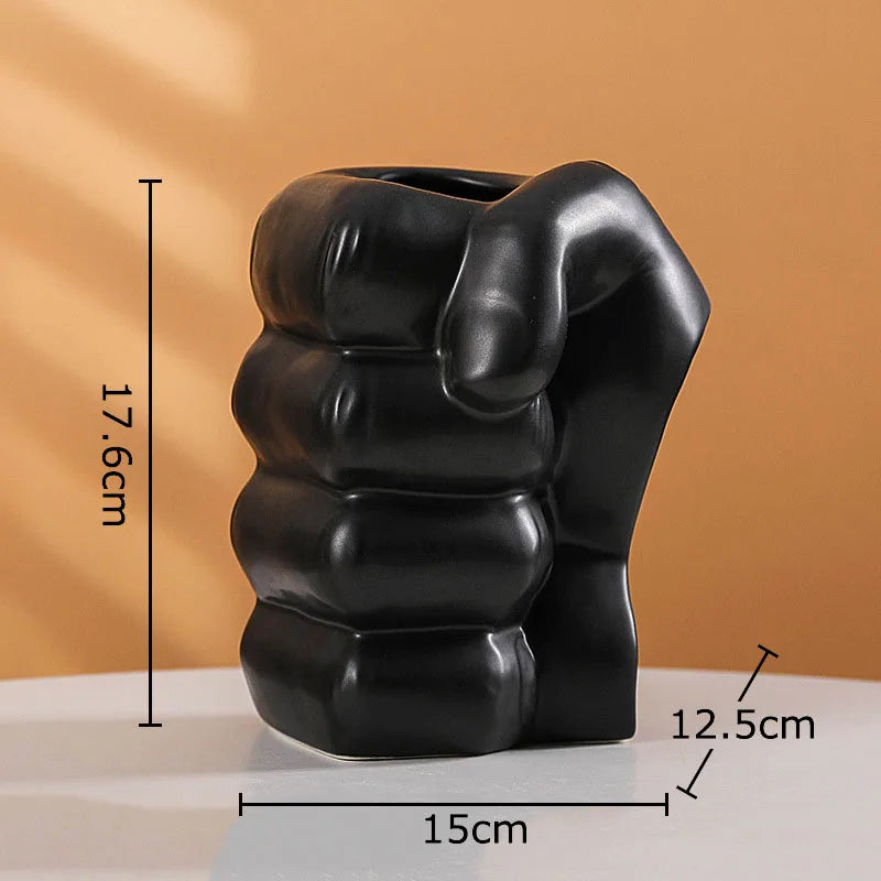 Afralia™ Ceramic Fist Vase for Stylish Room Decor & Flower Arrangement