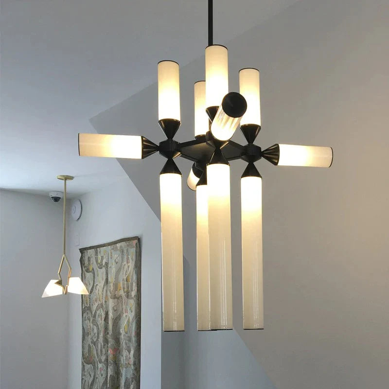Afralia™ Glass Tube Chandelier: Modern LED Pendant Lamp for Living Room, Bedroom, Cafe, and Dining Room.