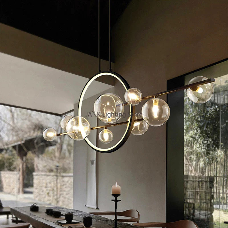 Afralia™ Glass Strip Bubble Chandelier: Unique Magic Bean Pendant Light for Modern Decor