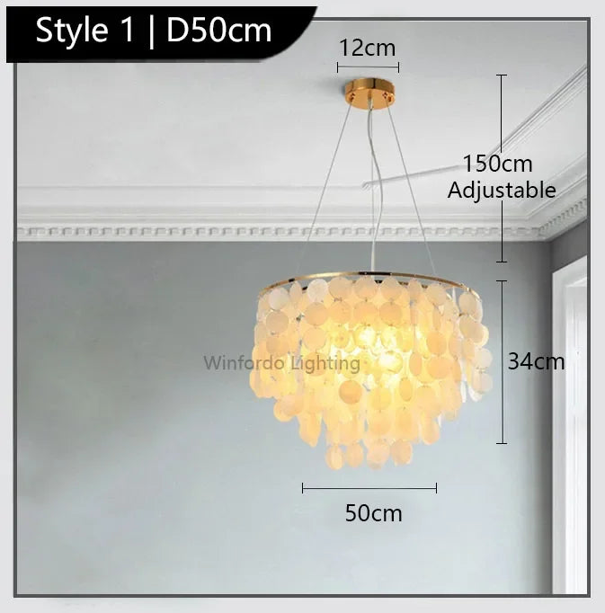 Afralia™ Modern White Acrylic Shell Pendant Light for Luxury Home Decor