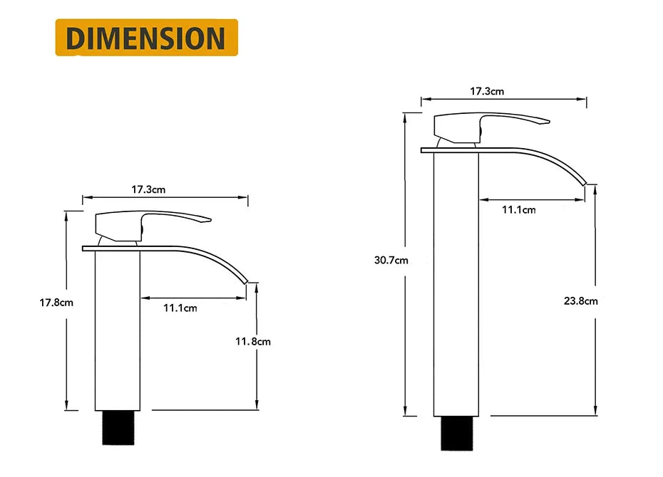 Afralia™ Brass Waterfall Basin Faucet Single Lever Deck Mount Mixer Taps