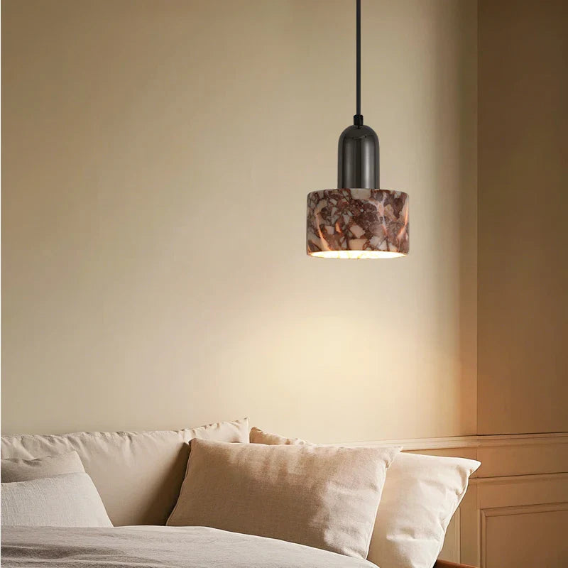 Afralia™ Wabi Sabi LED Pendant: Adjustable Wire, Bulgari Marble, Carbon Steel, Home Decor