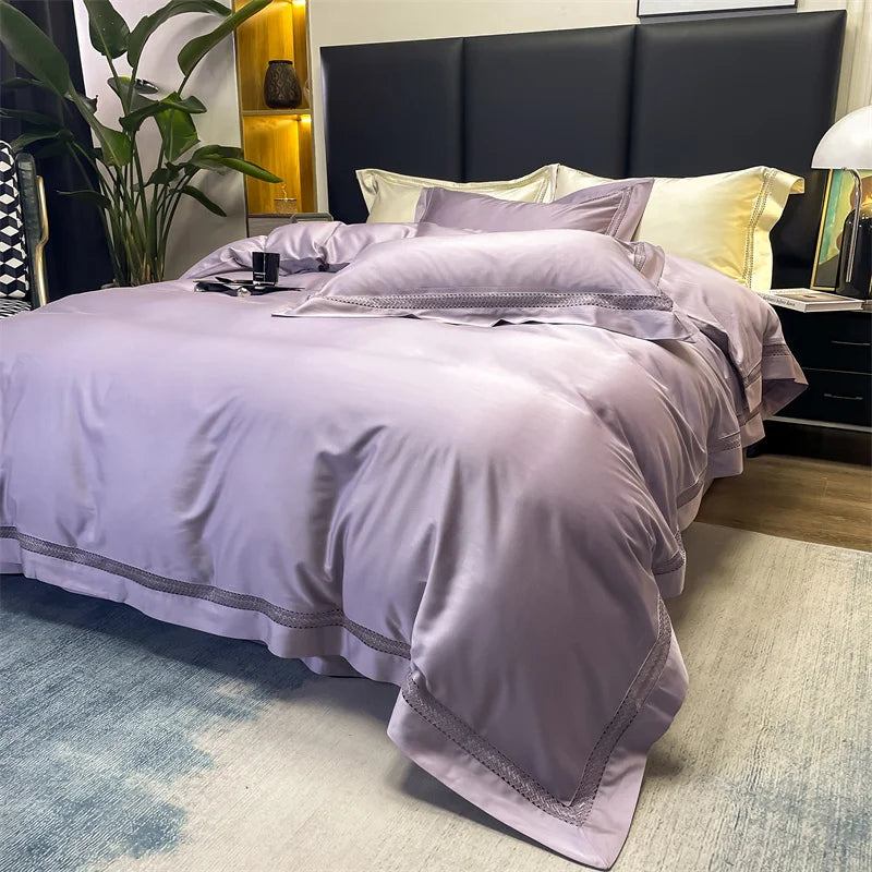 Afralia™ Silky Hollow Edge Embroidery Bedding Set with Soft Lyocell Cotton for Luxury Comfort