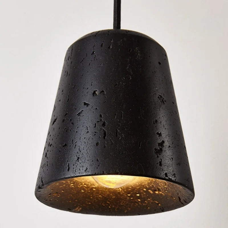Afralia™ Black Travertine Pendant Light - Nordic Minimalism LED Pendant Lamps for Living Dining Room