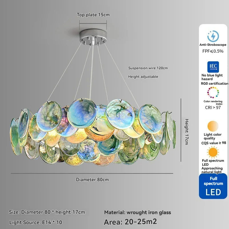 Afralia™ Pink Murano Crystal Chandelier - French Vintage Pendant Light for Home Decor