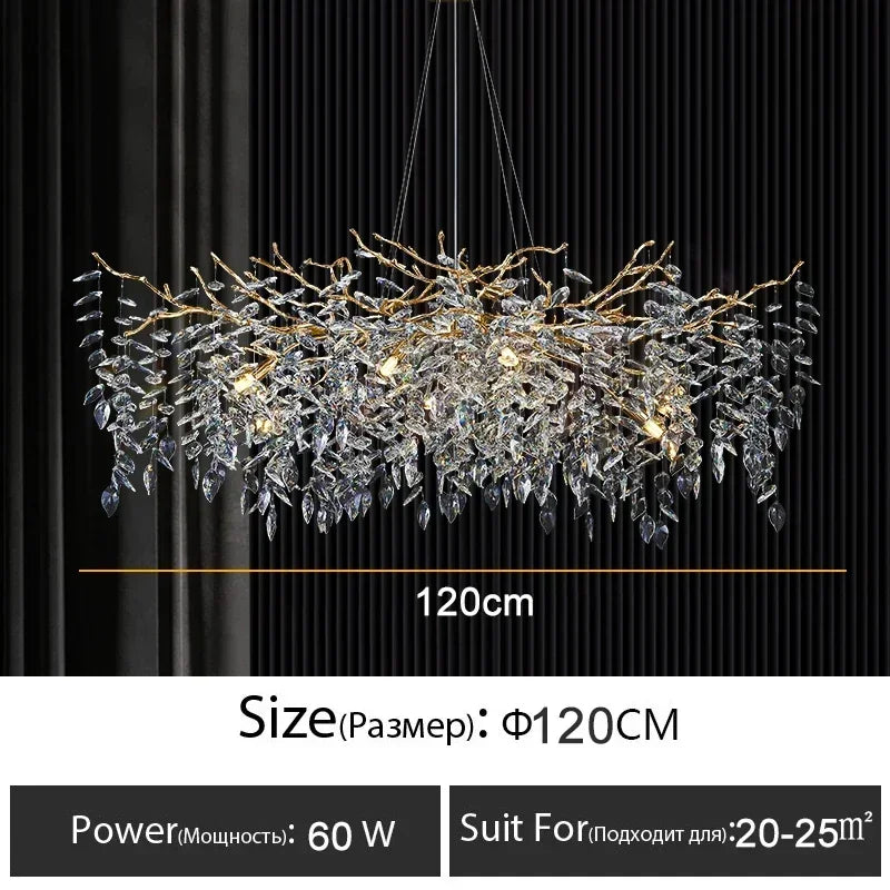 Afralia™ Branch Crystal Chandelier: Luxury LED Ceiling Light for Living Room & Dining Room