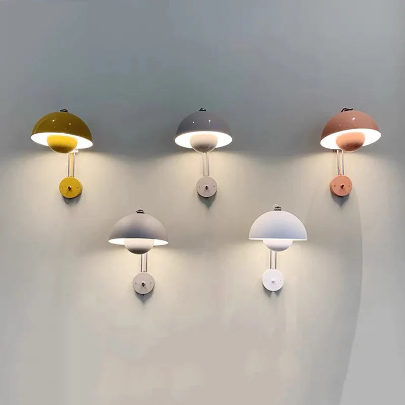 Afralia™ Luxury LED Mushroom Wall Light Fixture for Designer Home Decor