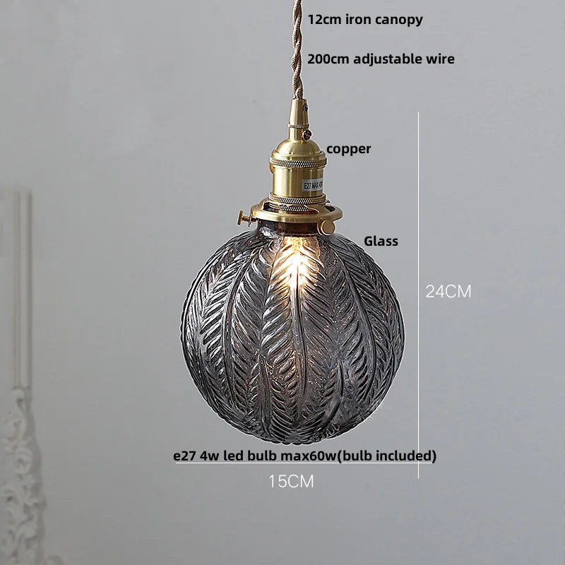 Afralia™ Clear Glass LED Pendant Lamp for Dining Coffee Restaurantr Aisle - Modern Nordic Design