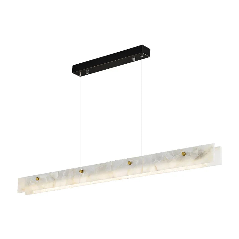 Afralia™ Marble Stainless Steel LED Pendant Light Chandelier for Dining Room