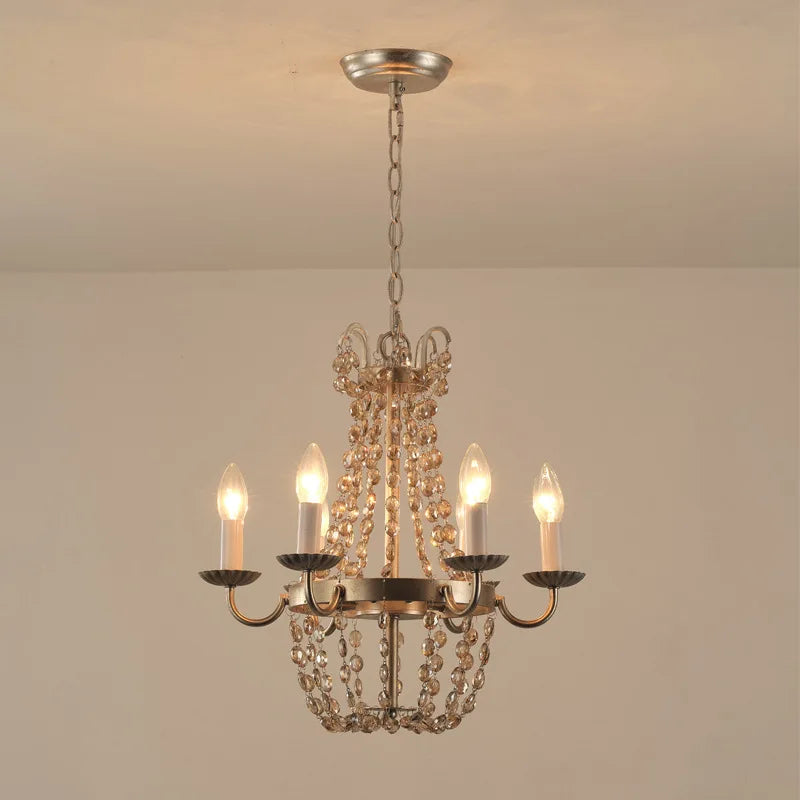 Afralia™ Crystal Chandelier: Elegant Iron Art Pendant for Dining Room, Living Room, and More