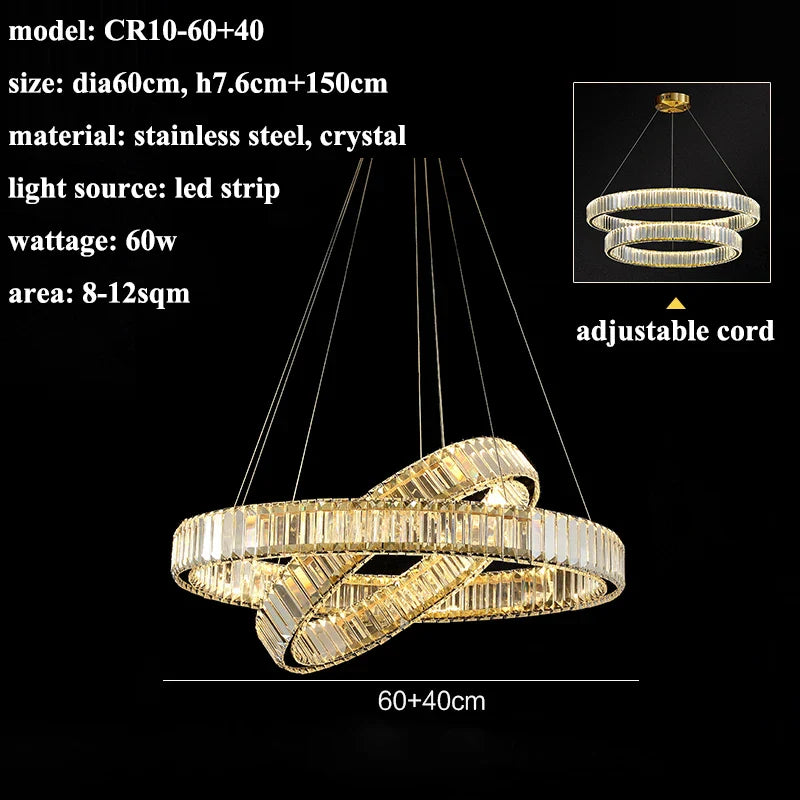 Afralia™ Modern Crystal Chandelier for Living Room Bedroom Kitchen Dining Room