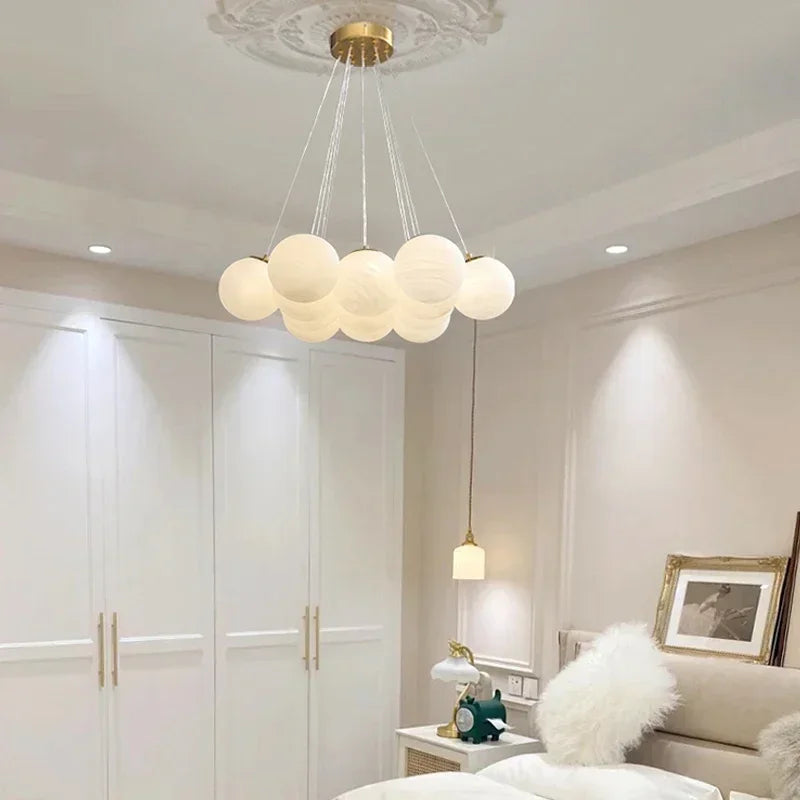 Afralia™ Glass Ball Ceiling Hanging Lamps - French Magic Bean Pendant Lights for Home Decor