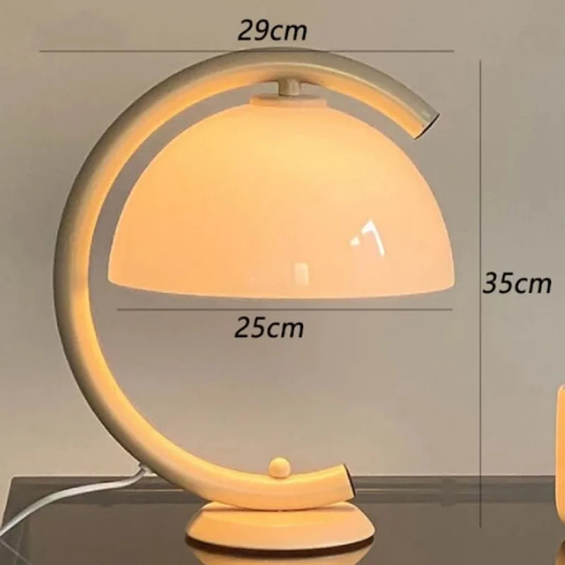 Afralia™ Bauhous Mushroom Table Lamp for Living Room Bedroom, E27 Glass Light Retro