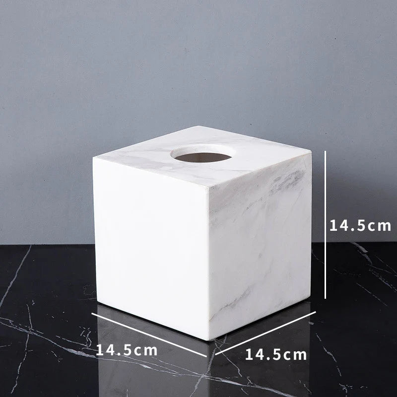 Afralia™ Marble Napkin Tissue Box Holder | Luxury Bathroom Accessories Set