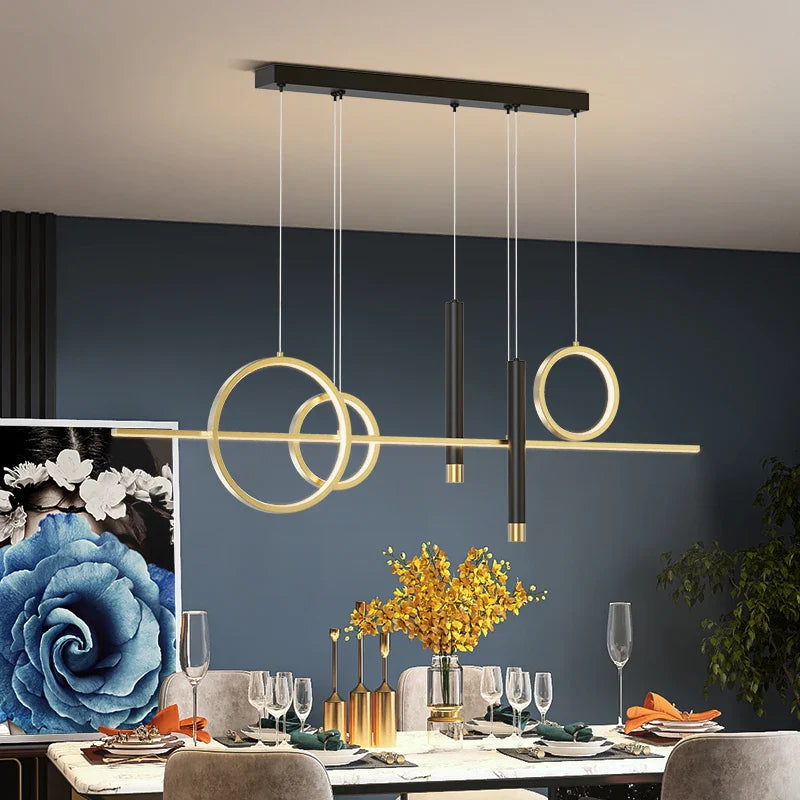 Afralia™ Modern LED Chandelier Dimmable for Dining Room Kitchen Bar Pendant Lighting