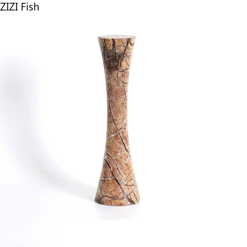 Afralia™ Marble Candle Holder Set for Romantic Dining Table Decoration & Wax Melts