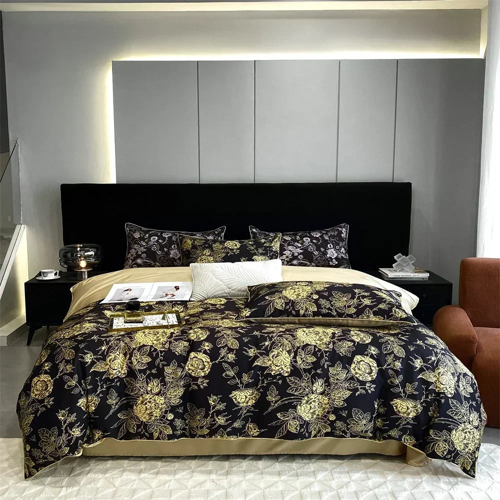 Afralia™ 1000TC Egyptian Cotton Bedding Set, Solid Color Sheets, Pillowcase, Blanket Cover, King Queen Europe Size