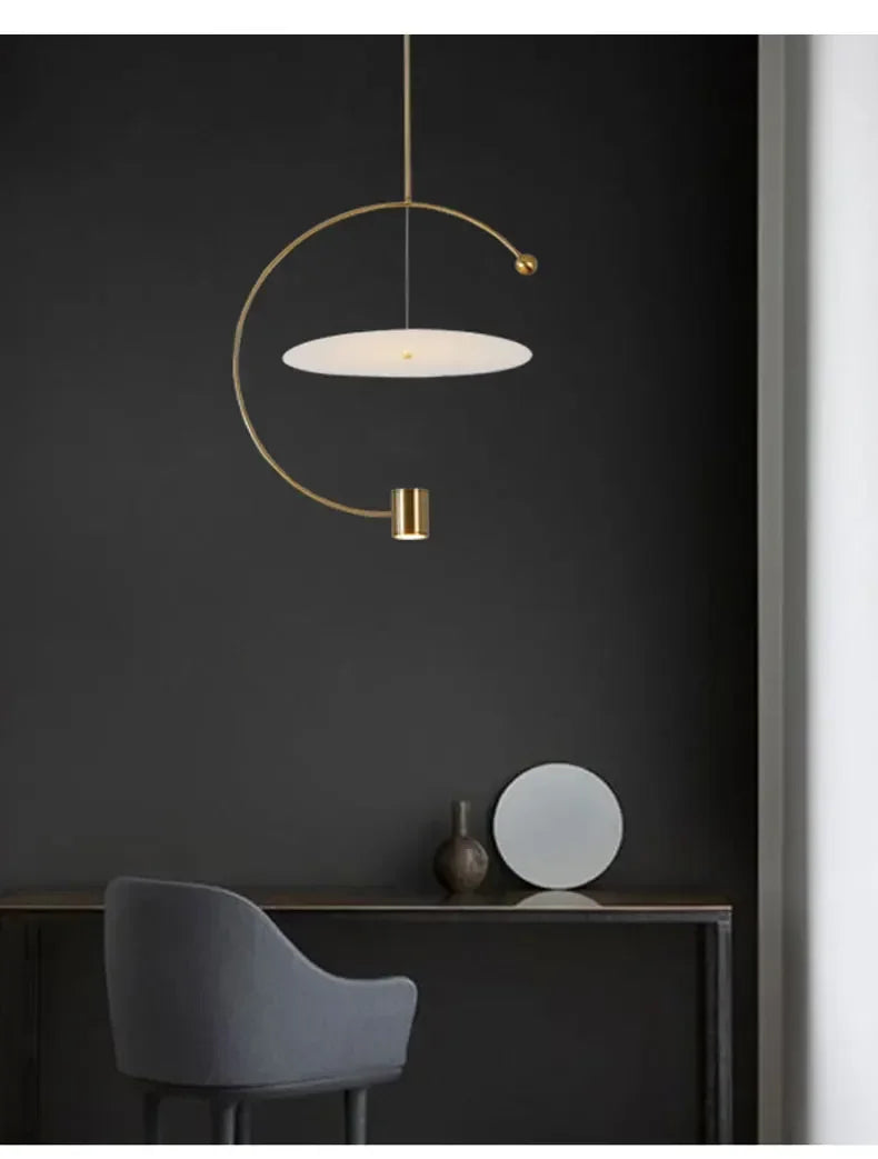 Afralia™ Gold Iron Painted LED Pendant Light for Home Decor and Dining Room