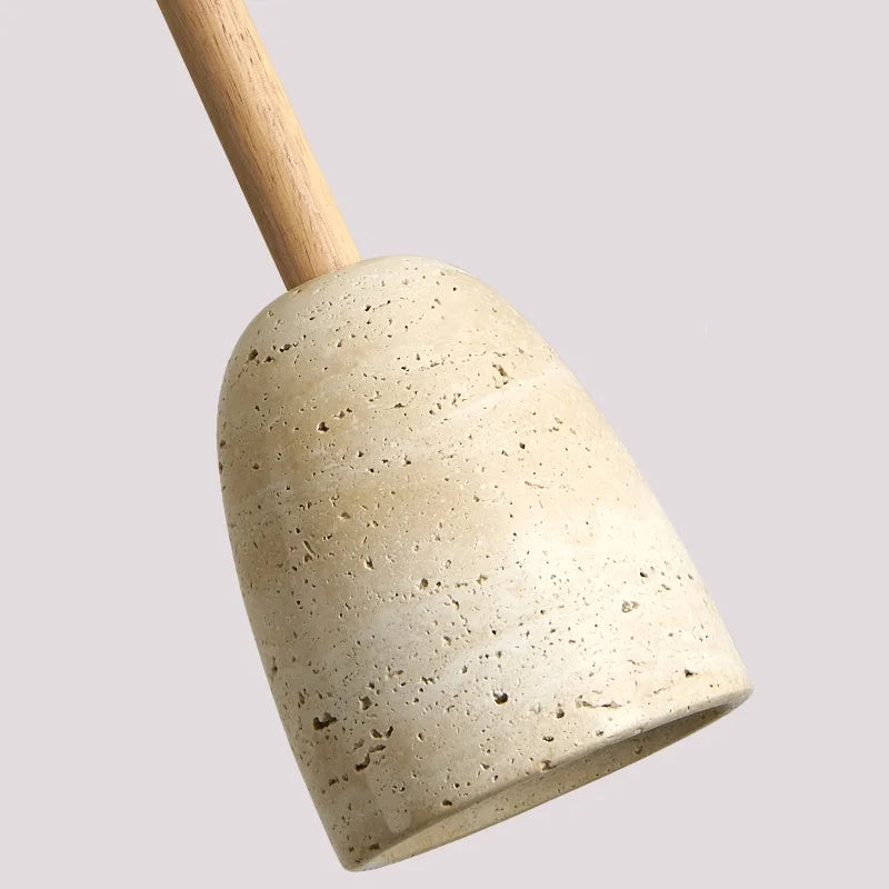 Afralia™ Yellow Travertine LED Pendant Light - Modern Nordic Wood Hang Lamp