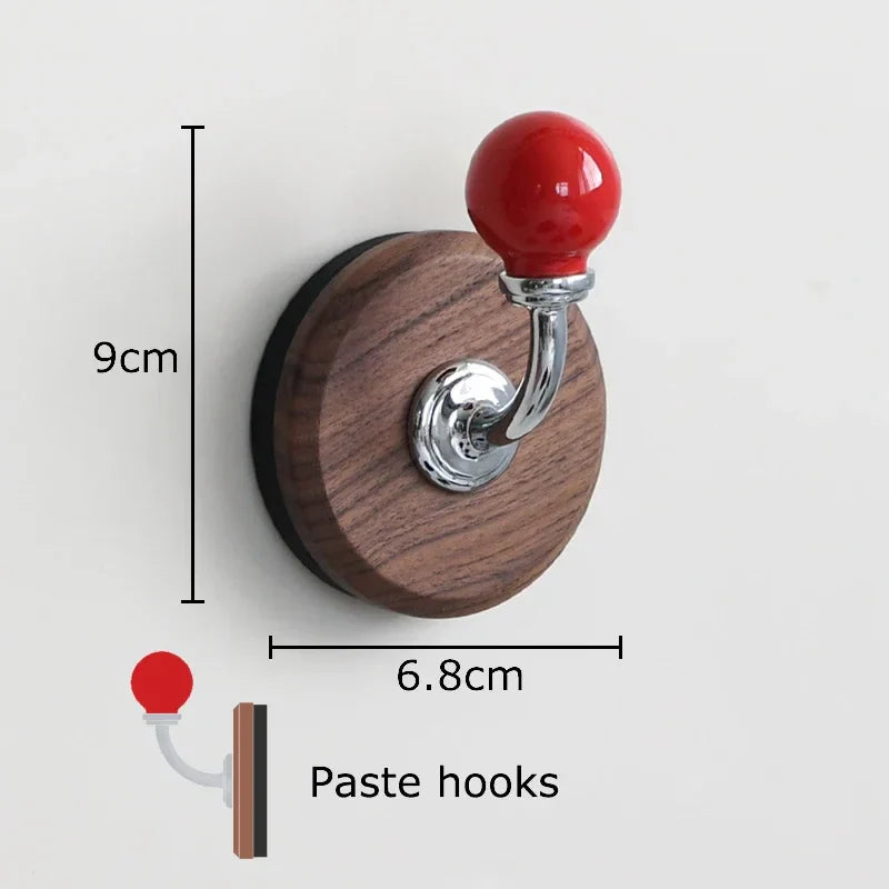 Afralia™ Walnut Wood Bending Hook Wall Storage Holder