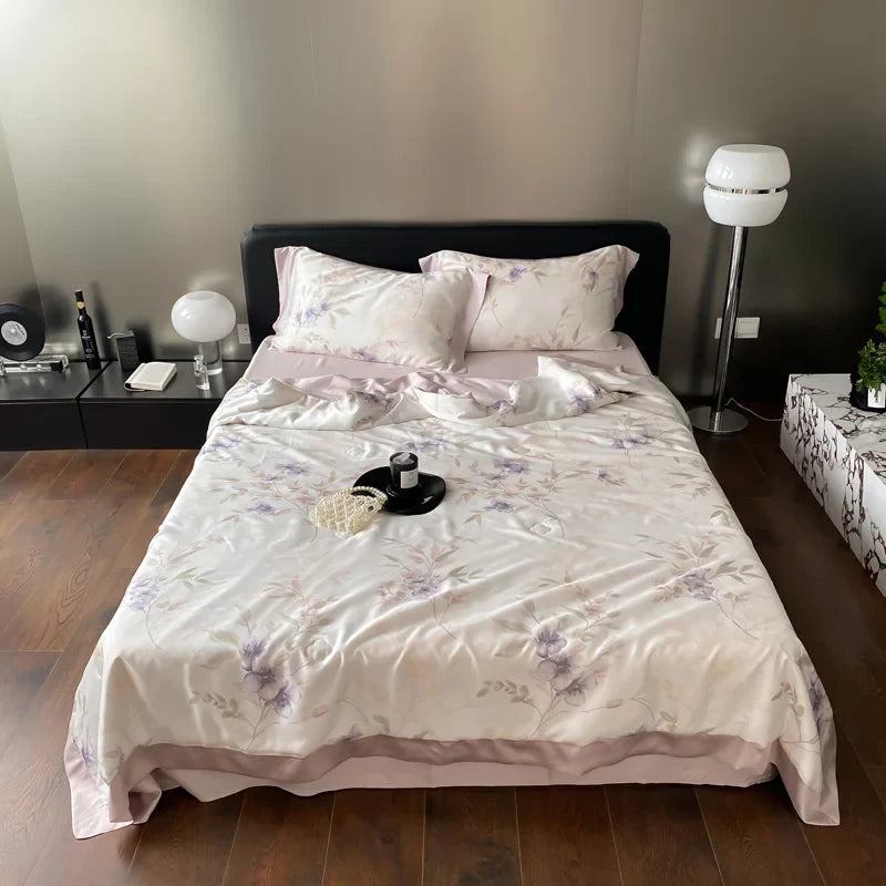 Afralia™ Floral Print Summer Quilt Bedding Set with Sheet & Pillowcases