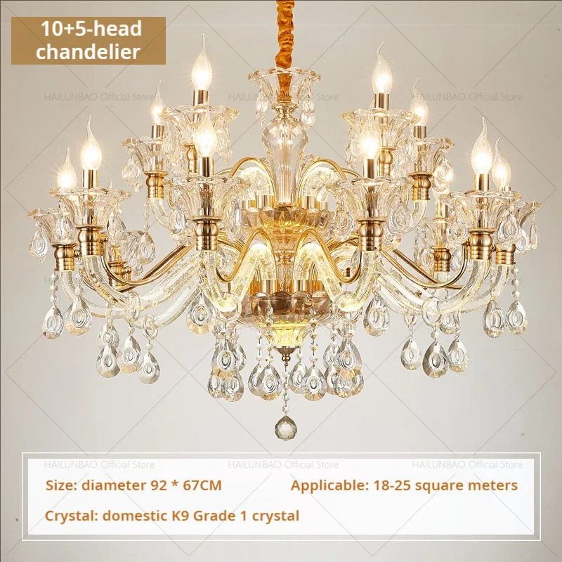 Afralia™ European Crystal Chandelier: Simple Fashion for Living, Dining, Bedroom & Villa